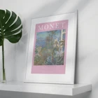 Постер с изображением Клода Моне, постер на холсте, хлопковая ткань, эстетическое изображение, сиреневый Клод Моне, винтажный Ретро-музейный пастельный розовый