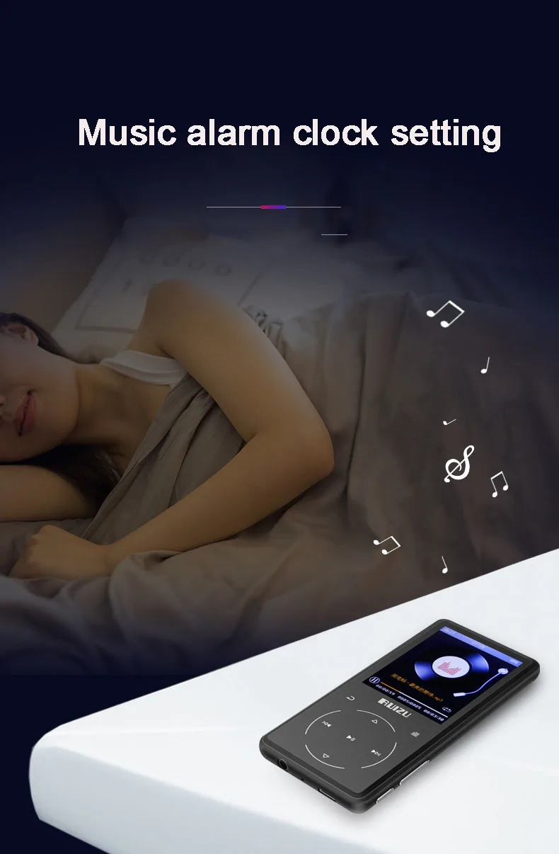 Bluetooth MP3 плеер без потерь HiFi MP3 музыкальный плеер портативный аудио 8 ГБ с динамиком FM радио Электронная книга часы