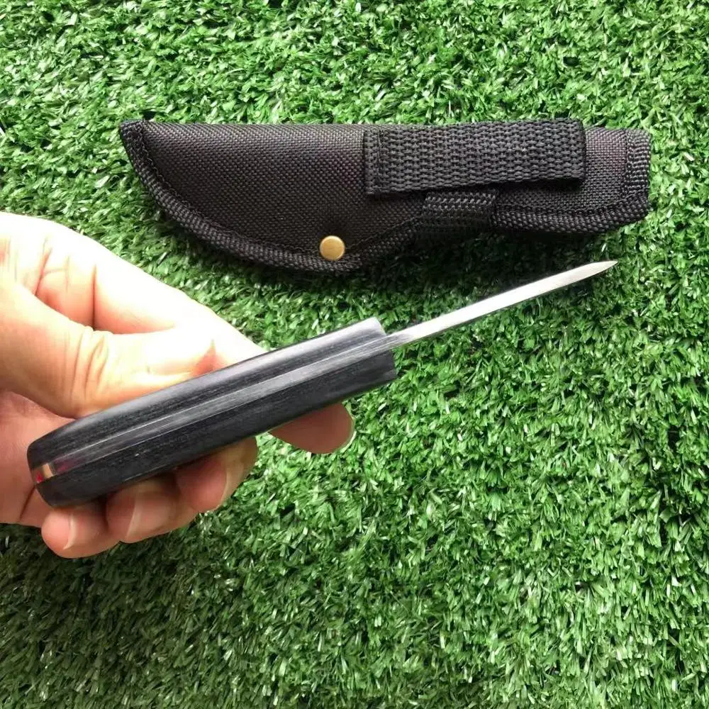 Зеркальные ножи с фиксированным лезвием 440 Прямые деревянной ручкой тактический