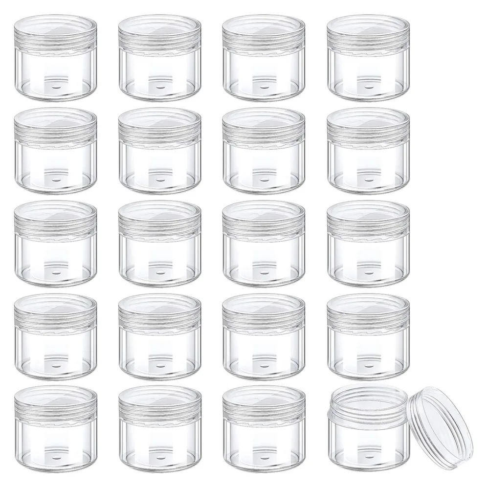

2g 3g 5g 10g 15g 20g Portable Plastic Cosmetic Empty Jars Clear Bottles Eyeshadow Makeup Cream Lip Balm Container Pot 100/200pcs