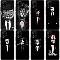 man suit shirt tie phone case for samsung galaxy a12 a02s a22 a32 a52 a72 a71 a51 a41 a31 a21 a11 a50 a70 a10s a20s black cover