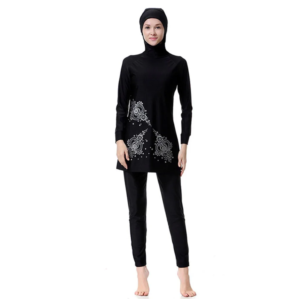 2019 Женская одежда для плавания с цветочным принтом мусульманская хиджаб мАч