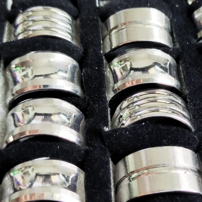 

Wholesale 36 pcs 10mm Fashion cutting Men's Ring Stainless Steel Rings