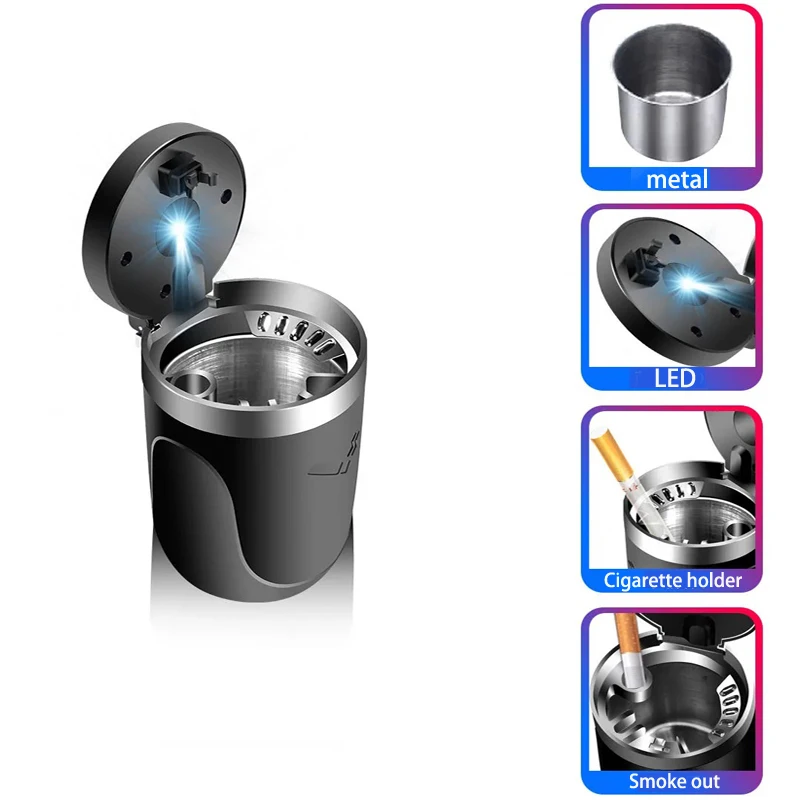 Новая автомобильная пепельница со светодиодной подсветкой с логотипом