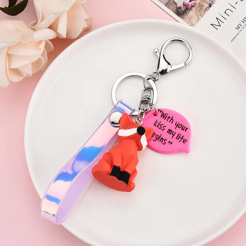 Мультяшный милый динозавр кролик брелок с лисой панда игрушечная кошка