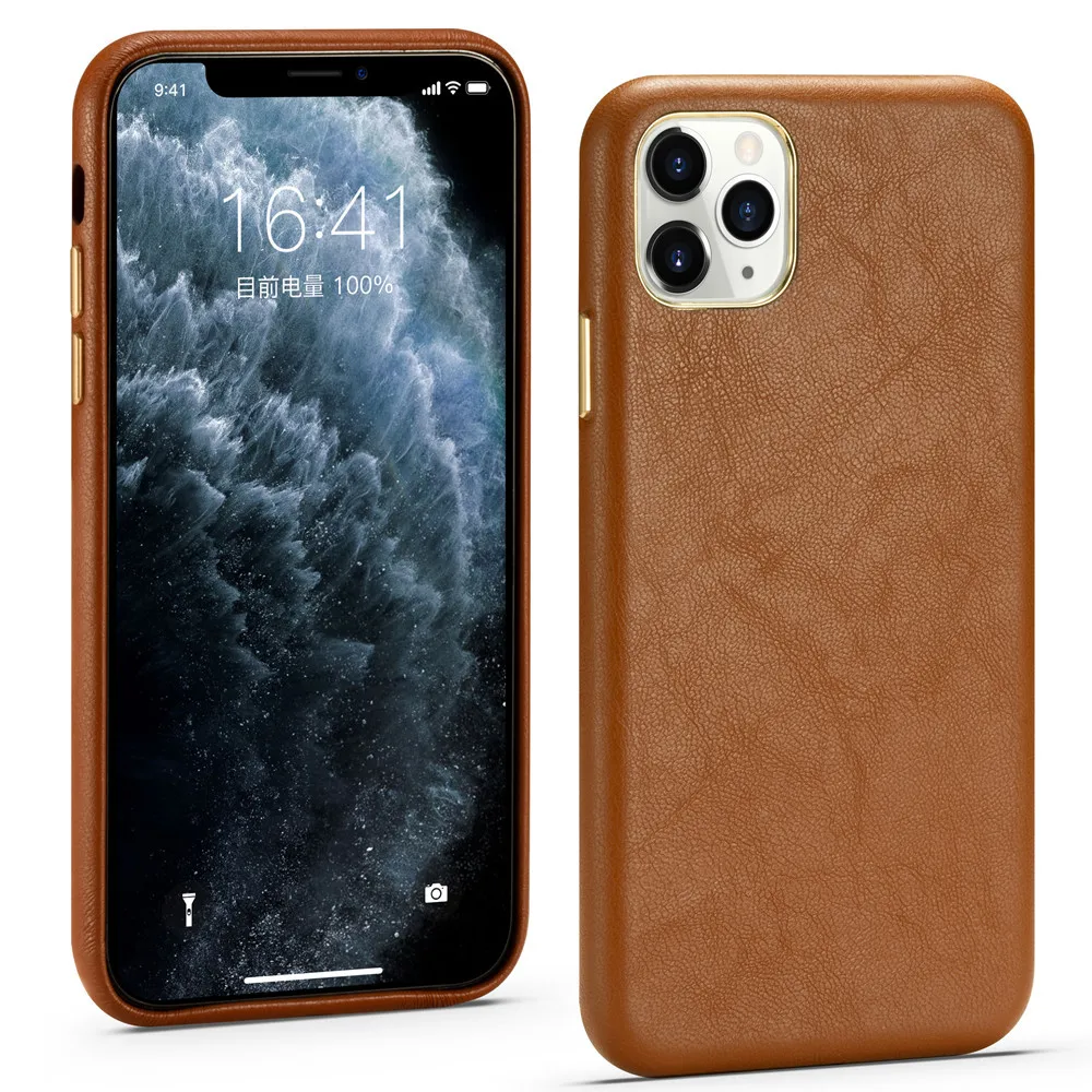 

For Iphone11pro Max Leather Phone Case For Apple X Xs Metal Light Luxury Lambskin Leather Cover 7 8plus Xr