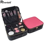 Мини-чехол для макияжа, Женский чехол для туалетного столика, Дорожный Кожаный Органайзер для туалетных принадлежностей с кисточками, женская коробка для хранения косметики