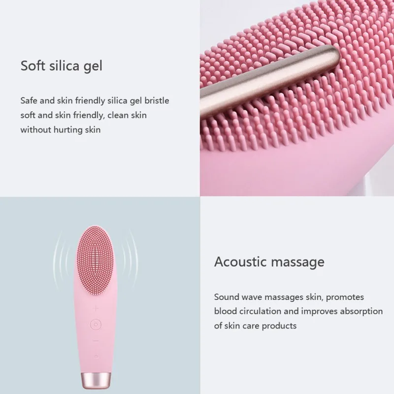 

New Seven-stage Silicone Sonic Vibration Charging Face Washing Cleansing Brush Beauty Instrument Face Cleaner