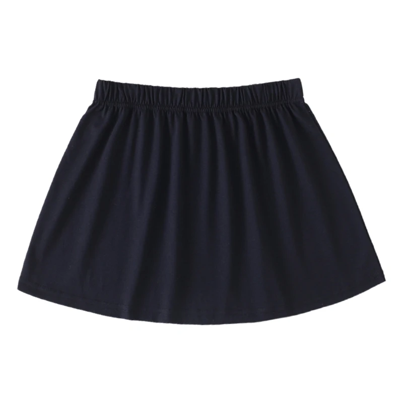

Korean Women Layered Decorative Skirt Solid Color Black White A-Line Flare False Hem Elastic Waist Detachable Apron Sweatshirt F