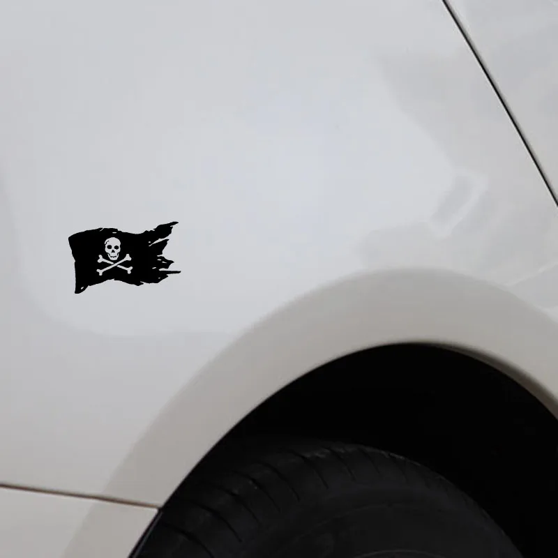 

Pirate Flag Skull Bone Decals High Quality Car Window Decoration Personality Pvc Waterproof Decals Black/white, 14cm*9cm