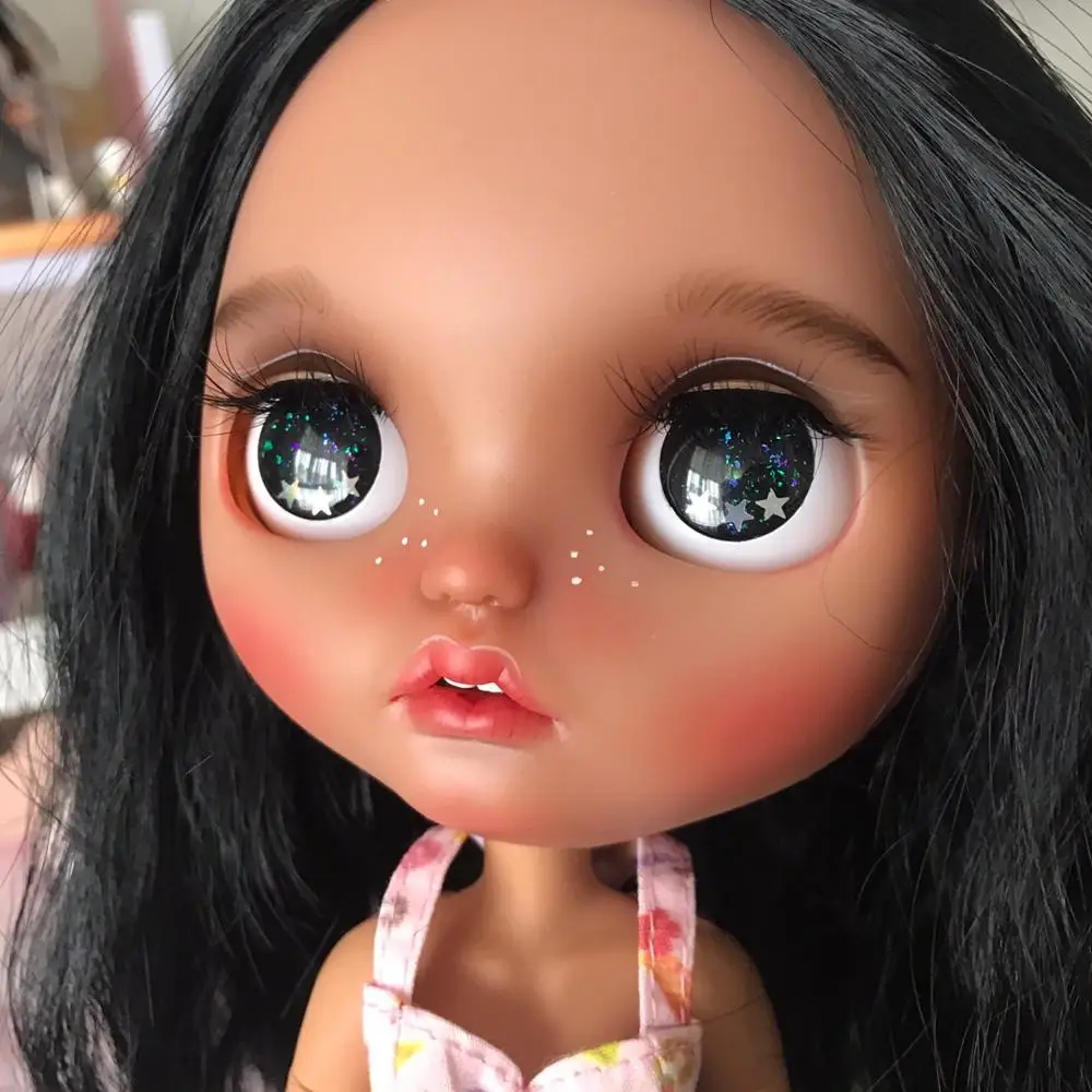 1/6 blyth кукла игрушка bjd совместное тело белая темная кожа черные волосы Модная
