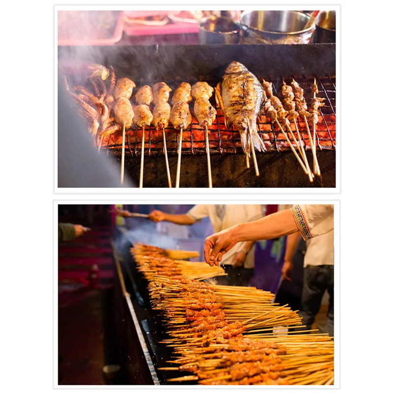 90PCs/Set BBQ Accessories Bamboo Skewers Grill Shish Kabob Wood Sticks Barbecue Tools Churrasco Mats | Дом и сад