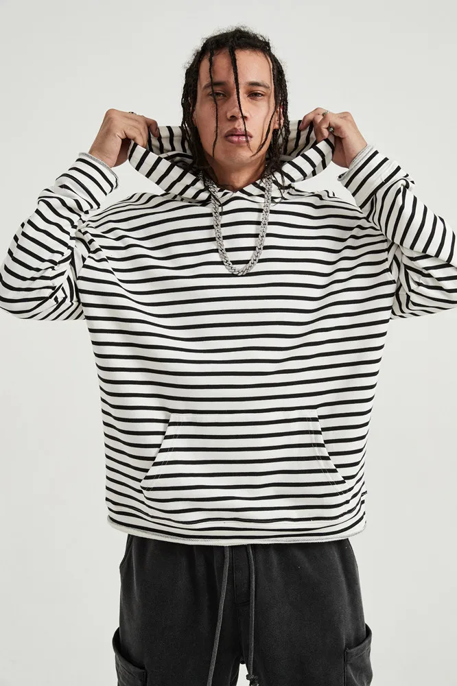 

2020 Pullover Hoodies Classic Striped Hip Hop Pocket Hoodies Sweatshirt Cotton Fabrics Autumn Winter Hoodies for Men Women