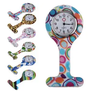 Женские часы для медсестер, модные узорчатые силиконовые броши для медсестер, туника, брелок, карманные часы, кварцевые часы с циферблатом из нержавеющей стали, женские часы карманные ч