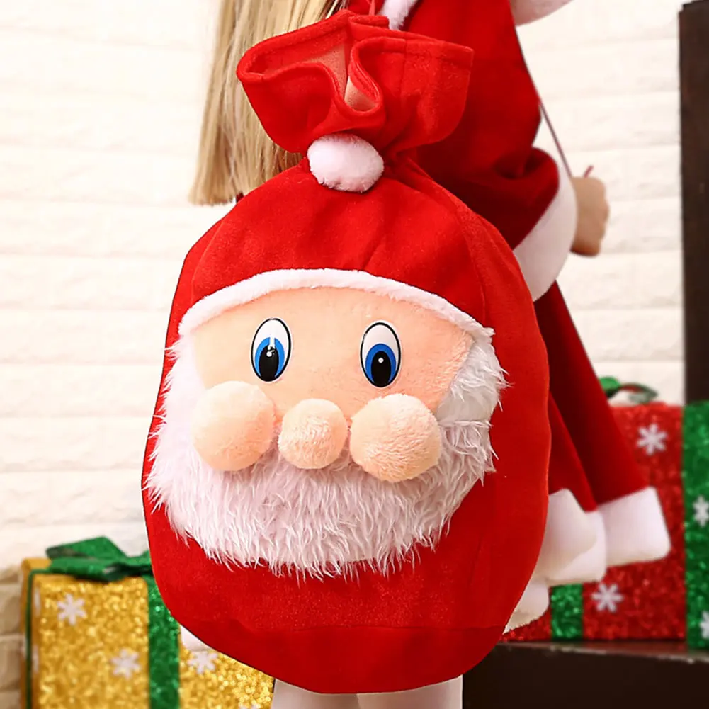 

Santa Claus Backpack Gift Bag Christmas Velvet Candy Bag Storage Gift Bag Drawstring Bag Christmas Tree Decorations Xmas Gift
