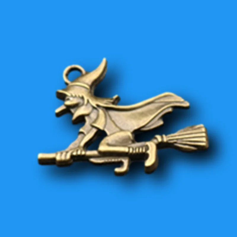 8 шт. антикварных бронзовых морских звезд Цвет с изображением летающей ведьмы