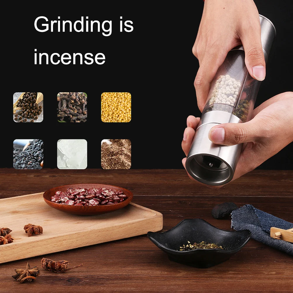 2 в 1 портативный ручной измельчитель для перца из нержавеющей стали мельница