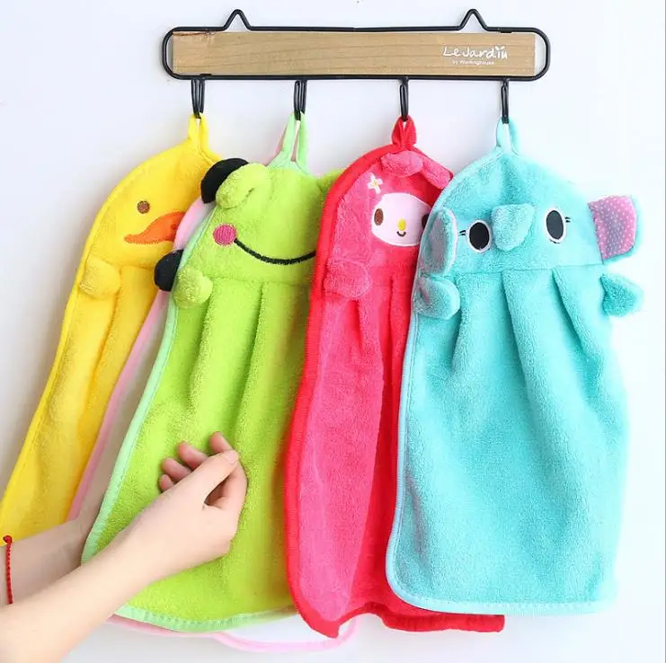 Кухонное полотенце для рук милое мультяшное мягкое Коралловое бархатное