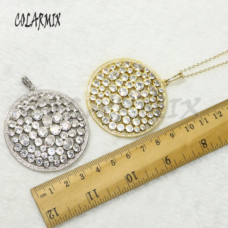

3 Pcs Round zircon pendant for necklace making high quality Crystal pendant gift for lady jewelry pendant for Gift 50197