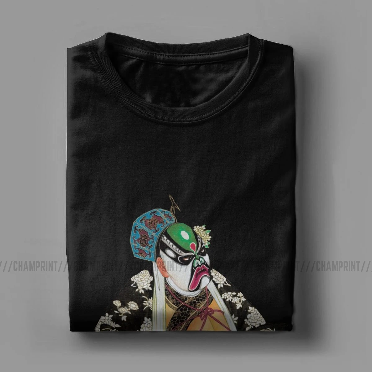 2019 модная Пекинская футболка &quotОпера&quot Мужская хлопковая с круглым вырезом