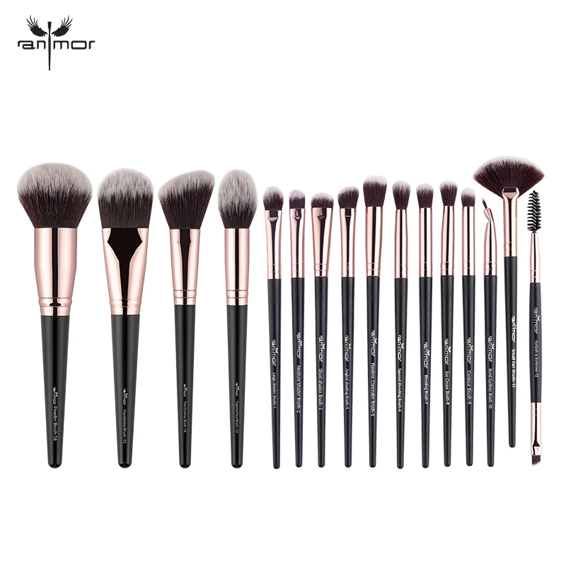 

Anmor 16 Pcs Makeup Brushes Set Eye Shadow Foundation Blush Powder Eyeliner Eyelash Lip Make Up Brush Cosmetic Beauty Tool Kit