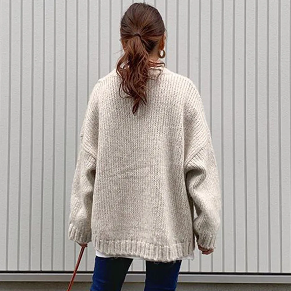 Осень-зима 2019 свитер женские пуловеры с круглым вырезом мягкий вязаный