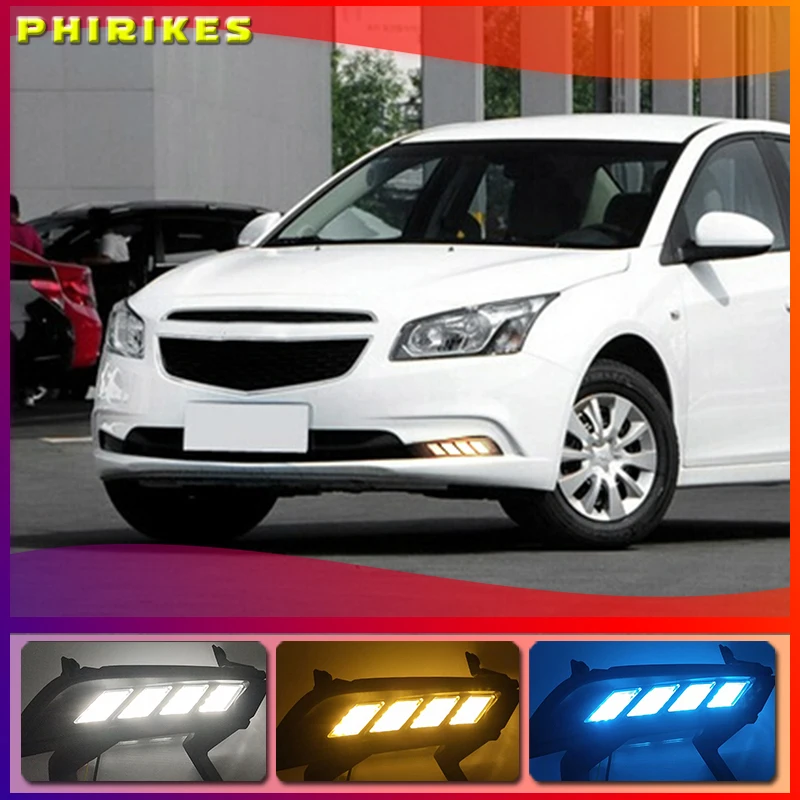 2 шт. для chevrolet cruze 2015 светодиодный DRL Дневной светильник с сигнал поворота лампы |