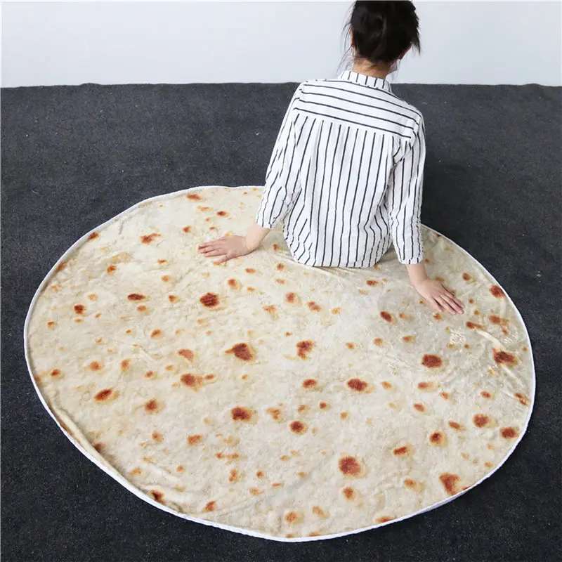 

BeddingOutlet Burrito Tortilla Blanket Egg Pita Lavash Soft Throw Blanket for Bed Fleece Sofa Plaid Round Plush Bedspreads