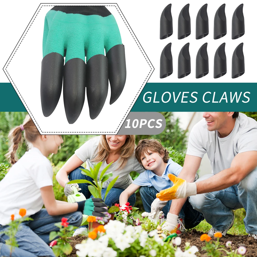 

10pcs Gift Durable Garden Gloves Claws For Digging Practical Tools Black Weeding Protective Fingertips Cap Puncture Resistant