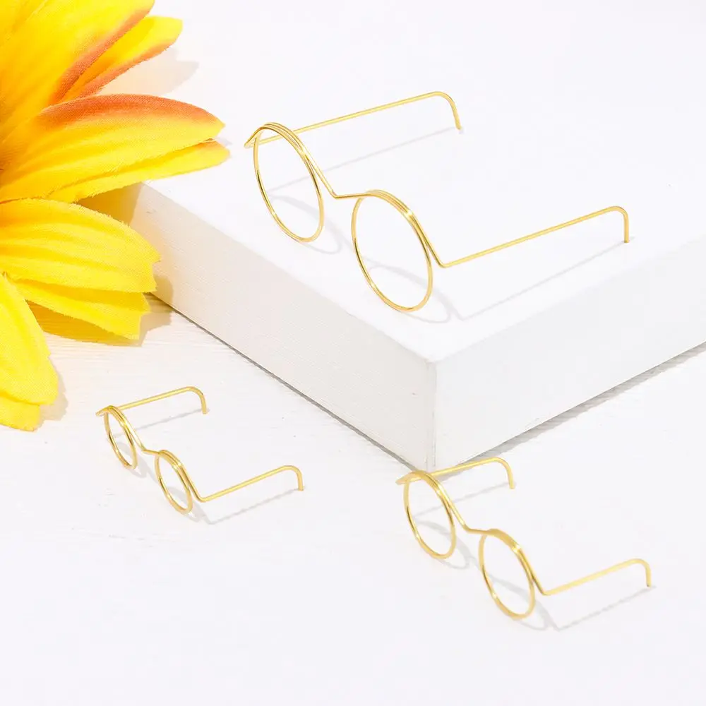 10x металлические круглая кукла в стиле ретро оправа для очков миниатюрные очки