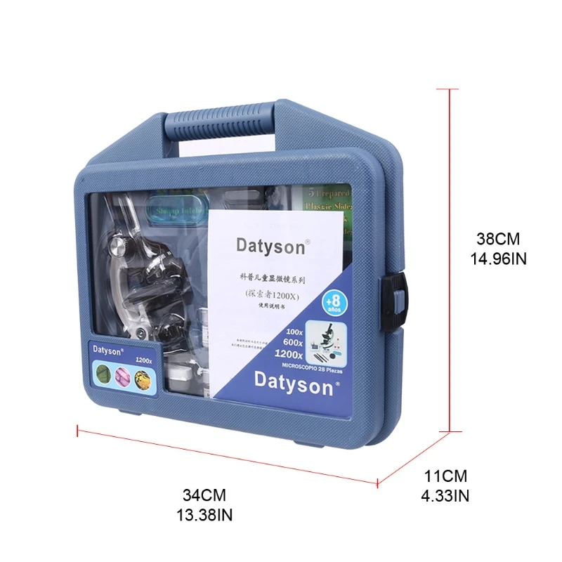 

Children Microscope Set 1200X Zoom Monocular Biological Microscope Beginner Toy Dropshipping