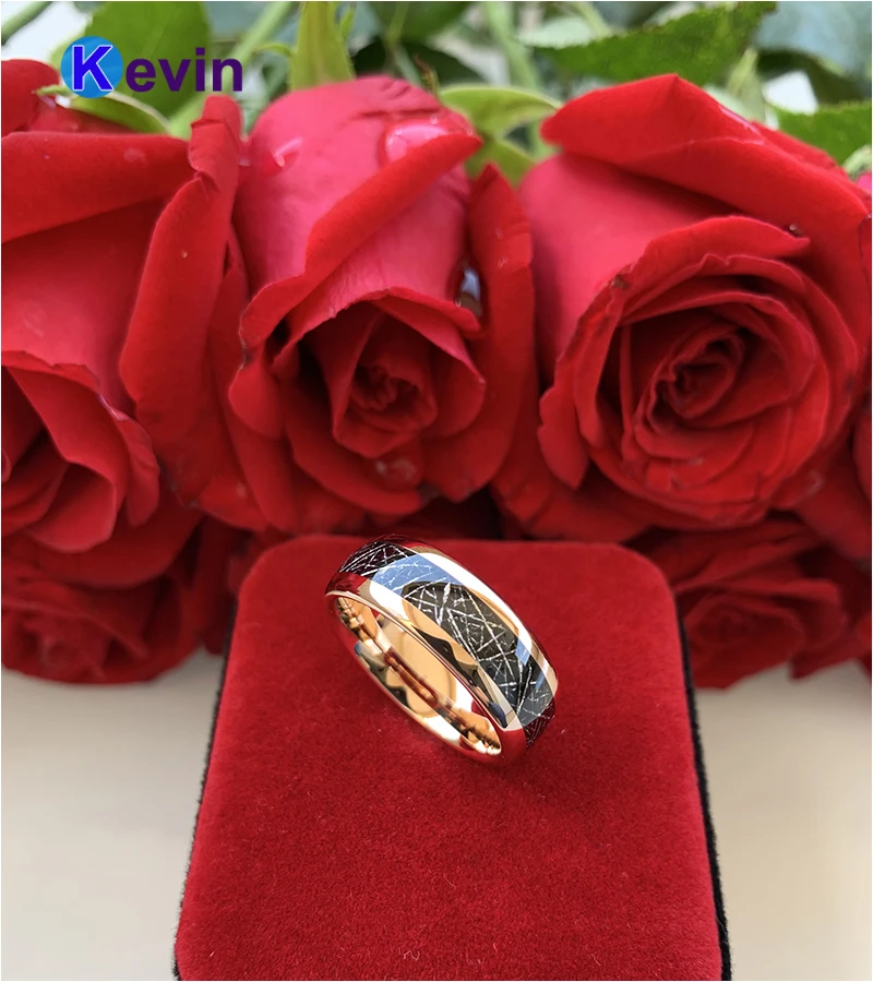 8 мм вольфрамовое кольцо для мужчин и женщин Мужская Свадебная лента с черным