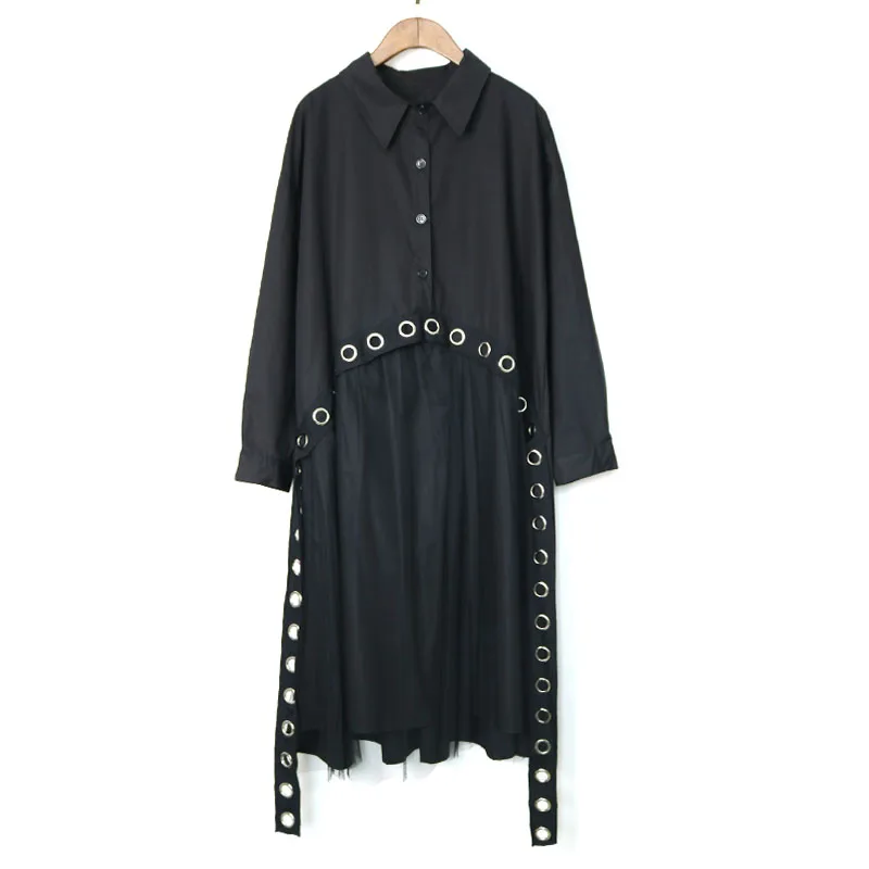 Европейская мода женское платье-рубашка Harajuku 2019 осеннее Новое Дамское Платье с