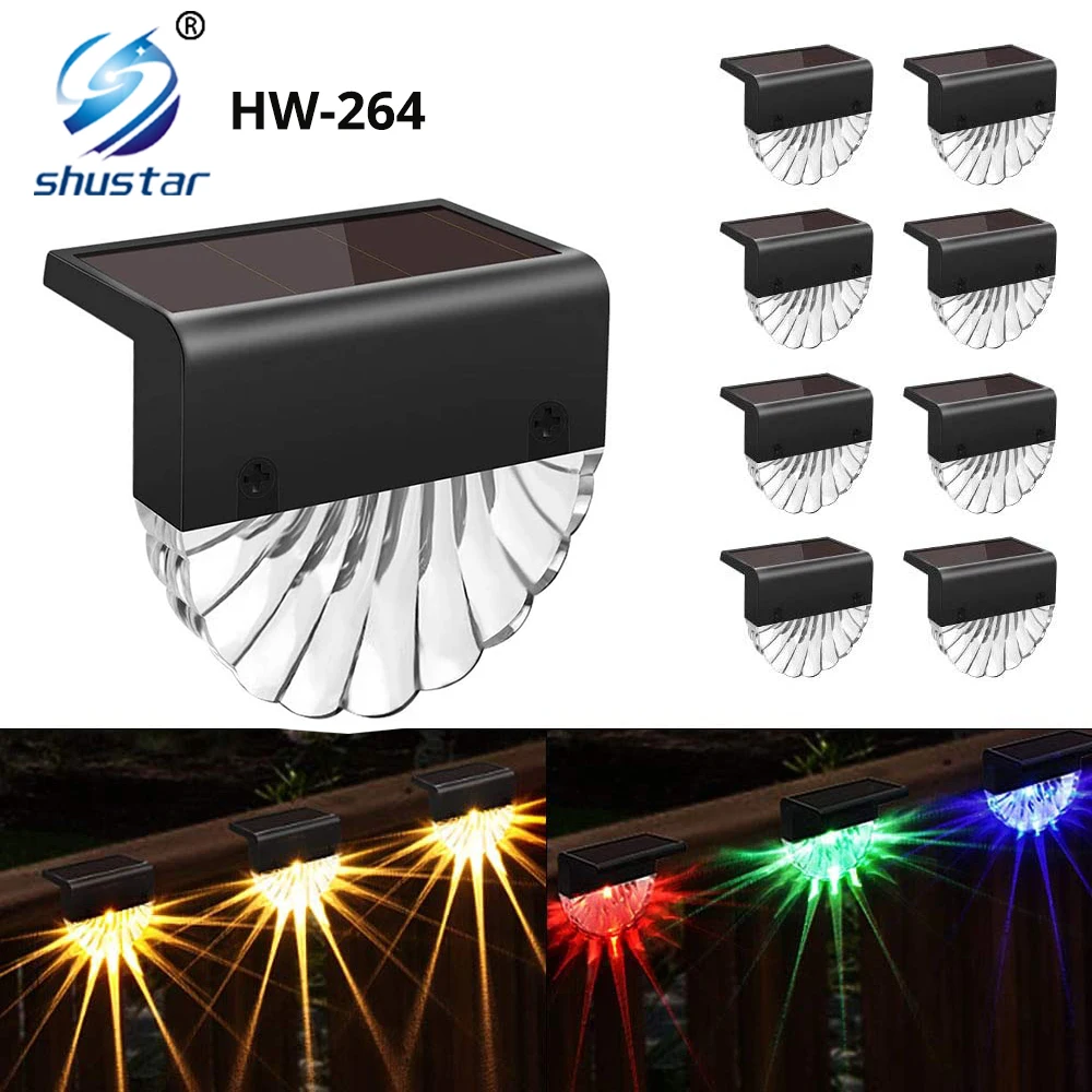 

Outdoor Solar Step Light Waterproof LED Solar Wall Light 2 Mode Light Color for Terrace Stairs Porch Courtyard Garden Decoration