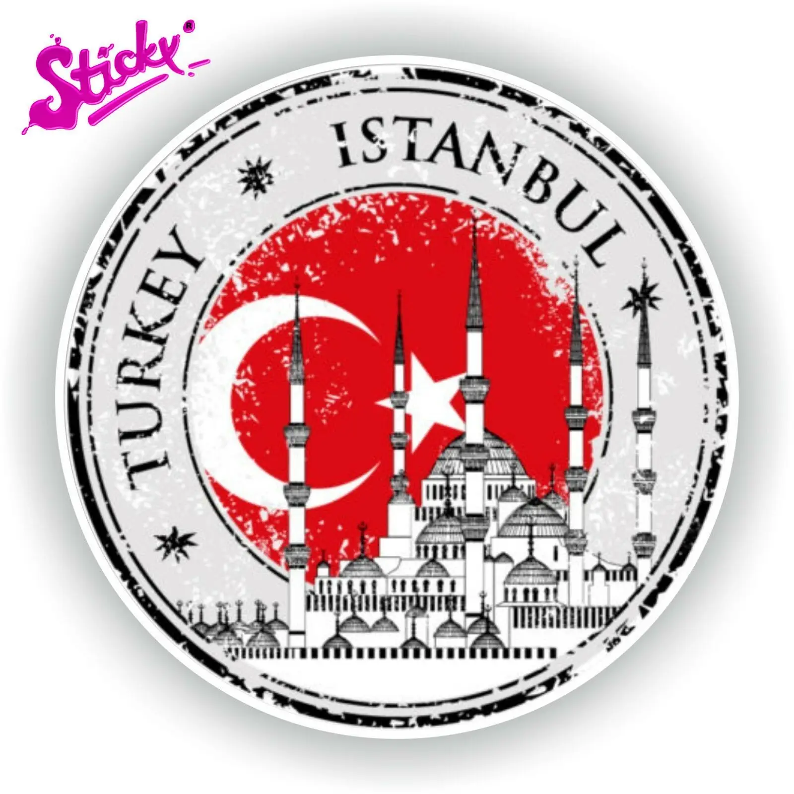 

STICKY Pisa Italy Retro Style Stamp Sticker Decal For Car Truck Laptop Tablet Fridge Door Decals Guitar Window Stickers