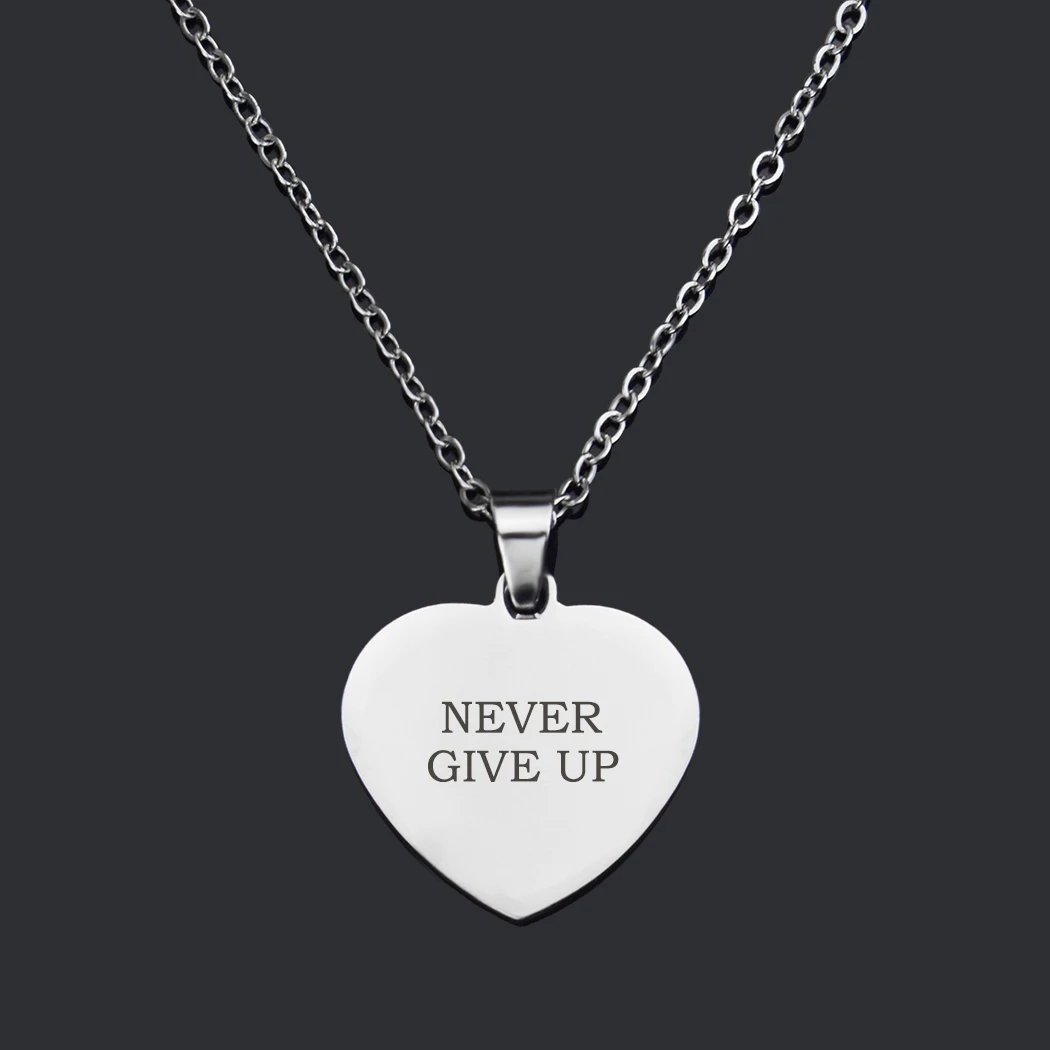 

Nothing Is Impossible Quote Inspirational Metal Lettering Necklace Fashion Heart Pendant Jewelry Gifts For Men And Women