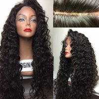 55 silk base closure wig human hair kinky curly skin top lace wig peruvian remy hair lace front wig with baby hair free part