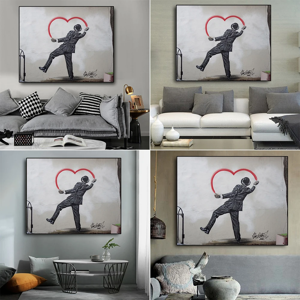 Девушки и воздушные шары от banksy на стену художественный Декор холст живопись каллиграфия плакат печать декоративная картина гостиная домашний декор