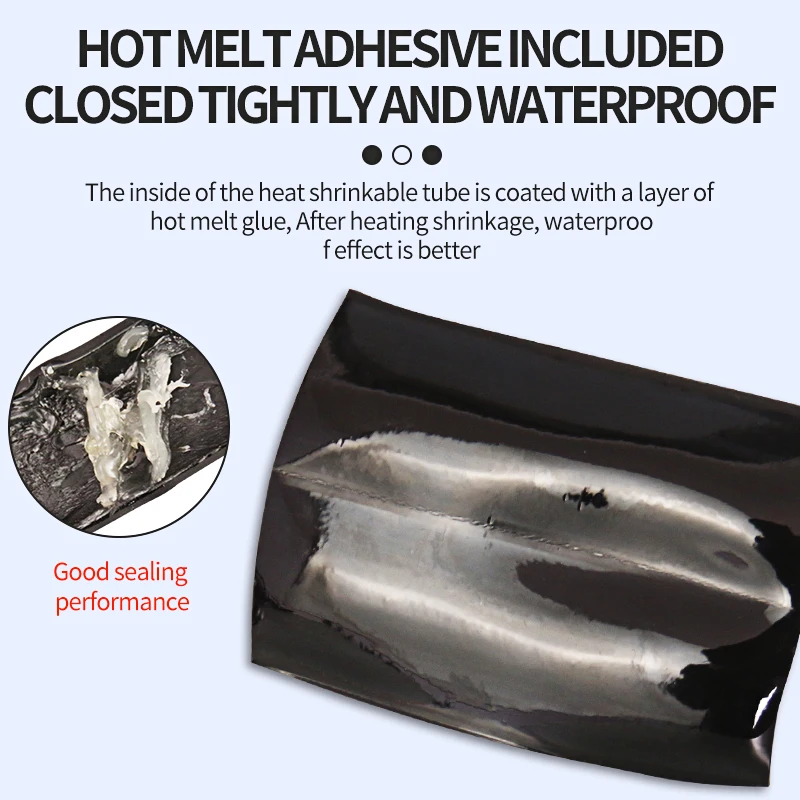 Термоусадочные трубки TOOSN 270 шт. 3:1 белые черные с клеем двойная настенная трубка