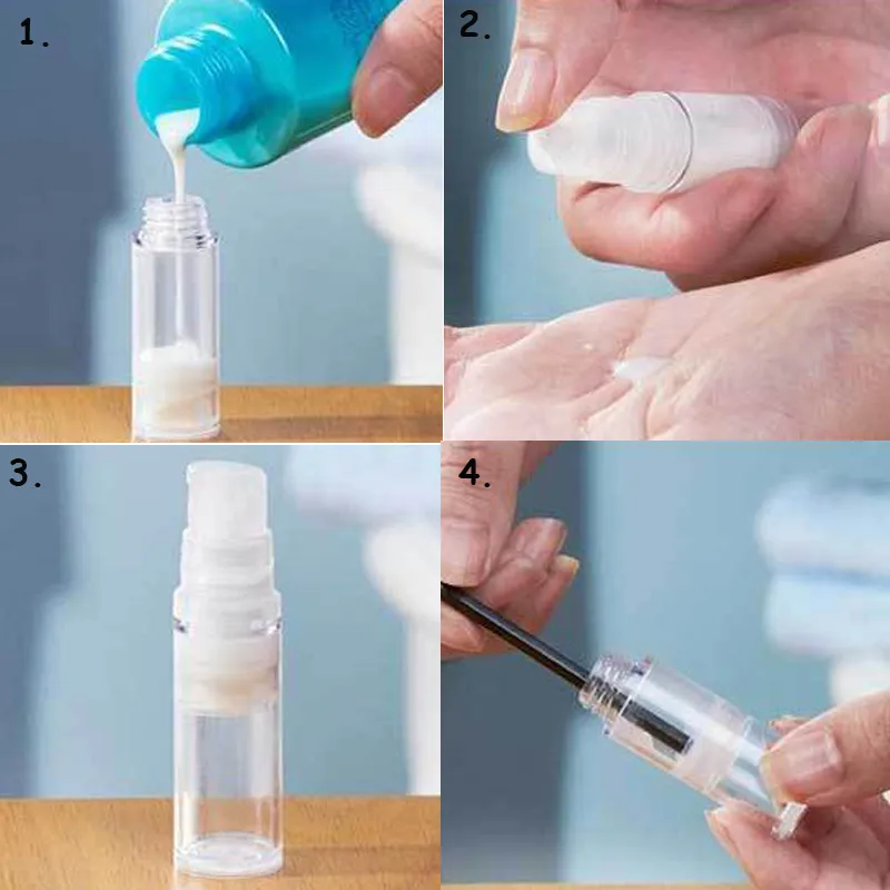 

10pcs/lot 15ml 30ml 50ml Airless Pump Vacuum Scrub Bottle Toiletries Container Plastic Dispenser Travel Cosmetic Bottle