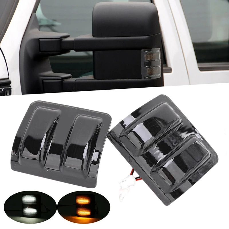 For 2008-2016 F250 F350 F450 Smoked Lens LED Side Mirror Marker Lights Switchback White DRL + Yellow Turn Signal | Автомобили и