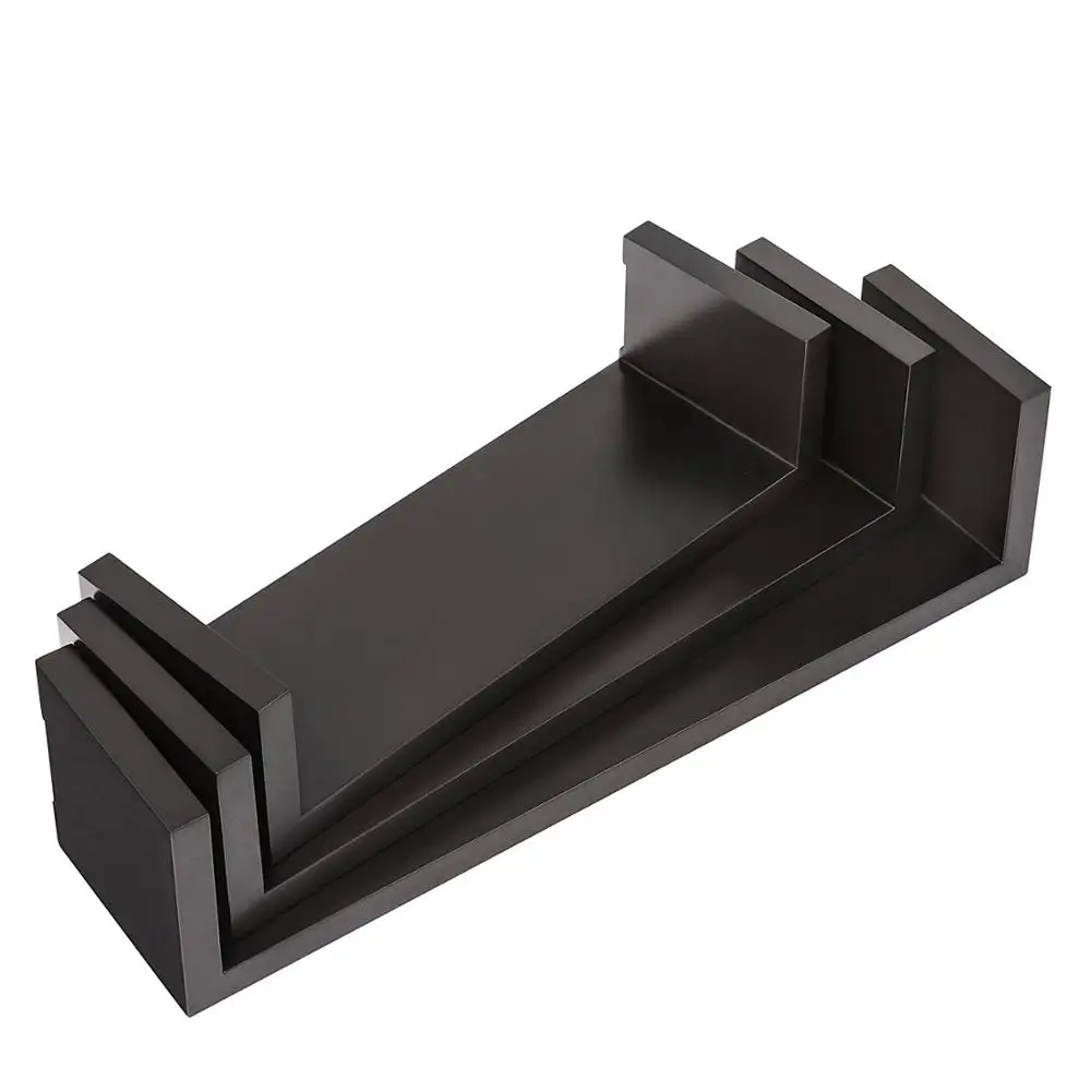

Set of 3 Floating Display Shelves Ledge Bookshelf Wall Mount Storage Home Dcor Black US Stock