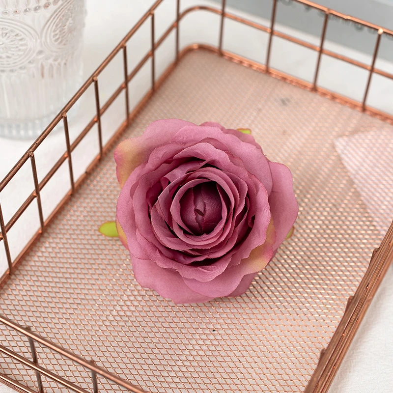 

12PCS/LOT 10CM Artificial Flower Large Rose Head DIY Wedding Decoration Wreath Scrapbook Brooc Gift Graft Needlework Fake Flower