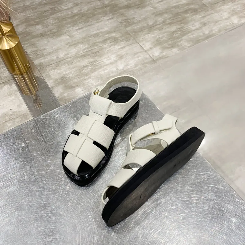 

Women Summer Fashion Flat Gladiator Sandals For 2021 Female Retro Casual Genuine Leather Design Buckle Strap Fisherman Sandals