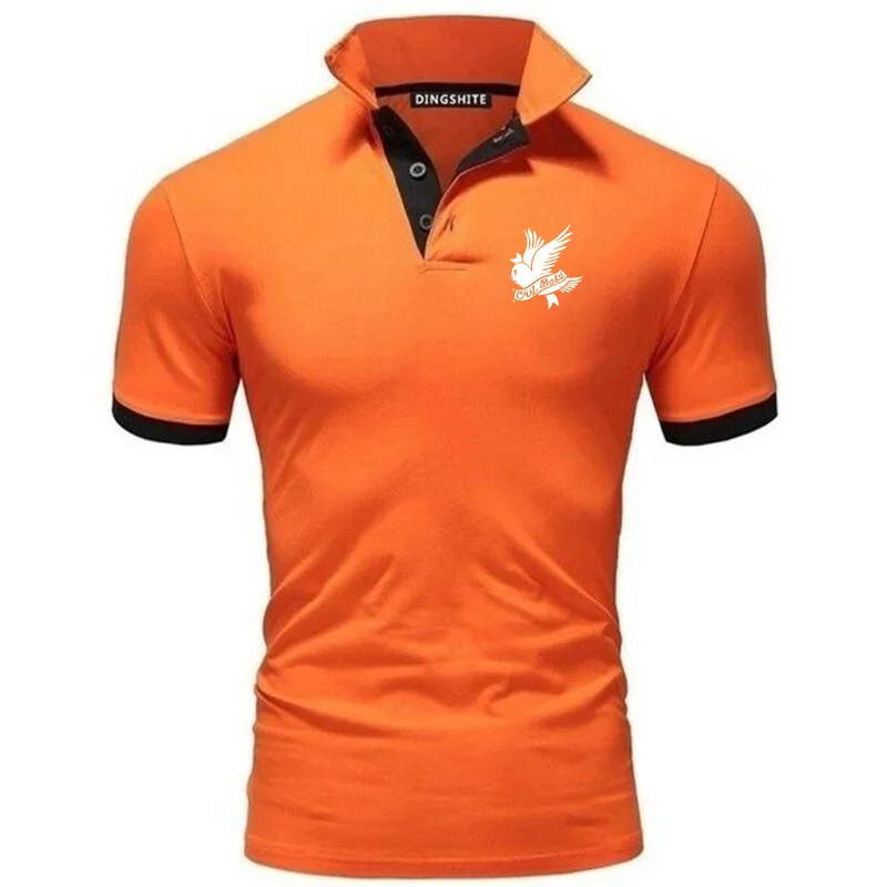 

Alta qualidade 2021 novos homens manga curta polos camisas casual-design marca de algodo polos homme moda vero roupas esportiv