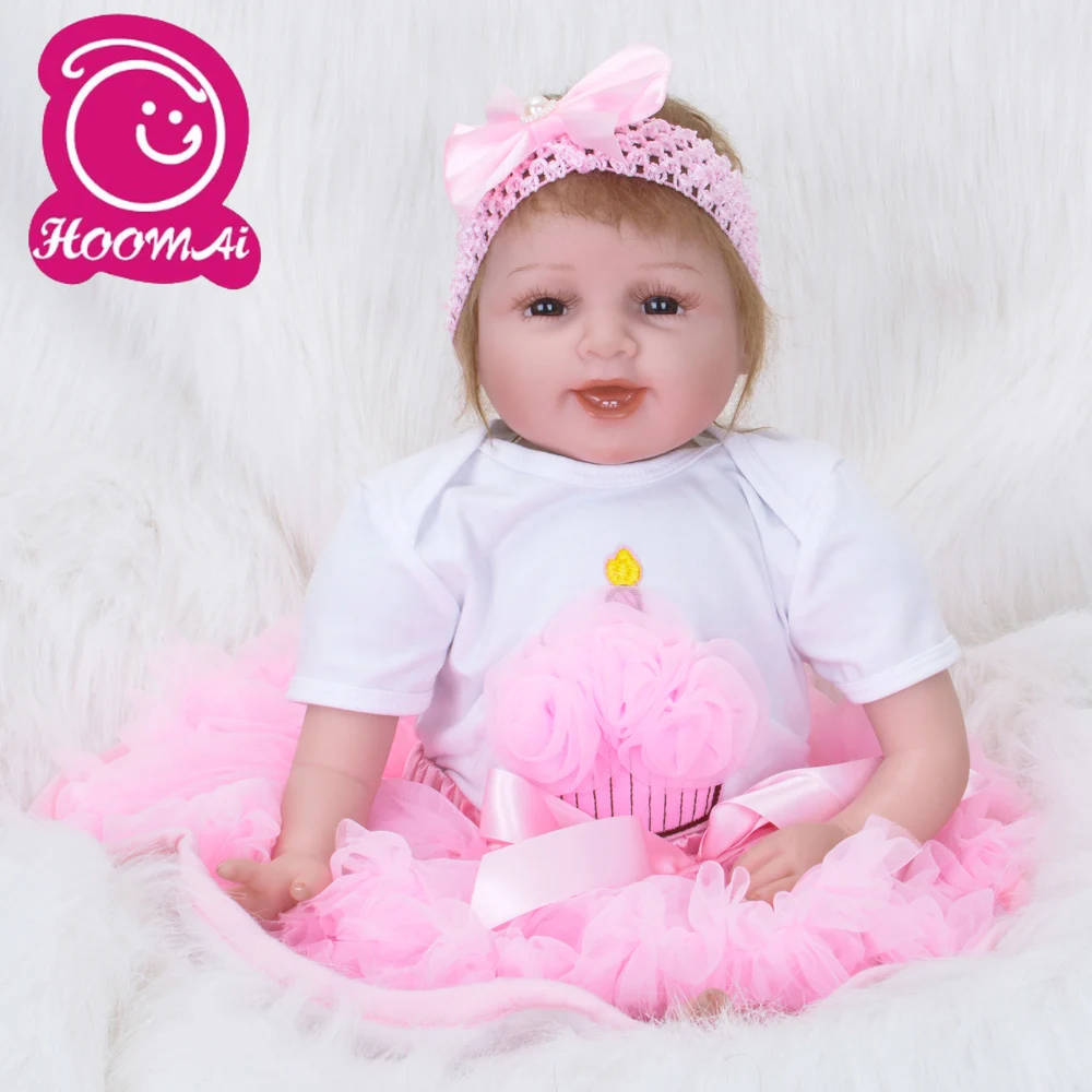 Кукла реборн для девочек Реалистичная мягкая силиконовая кукла младенец 55 см