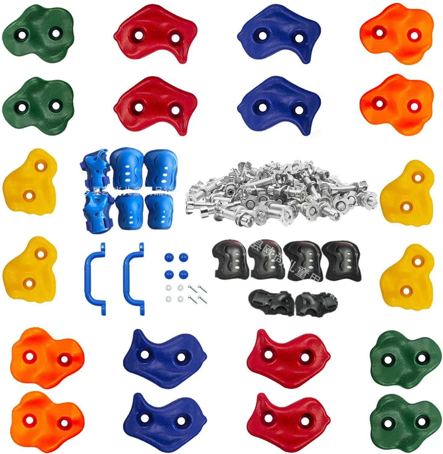 

Multi-Colored Pack of 10 Rock Climbing Holds for Kids and Adults,Large Rock Wall Grips for Indoor and Outdoor Play Set