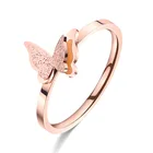 Модные обручальные кольца с 3d-бабочкой, цвет розового золота, ювелирные изделия от лучшего бренда, обручальное кольцо из нержавеющей стали, не выцветает