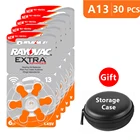 Батареи для слухового аппарата Размер 13 za Rayovac Extra Advanced, упаковка из 30, оранжевых таблеток PR48 1,45 V тип A13 AU-6nhs