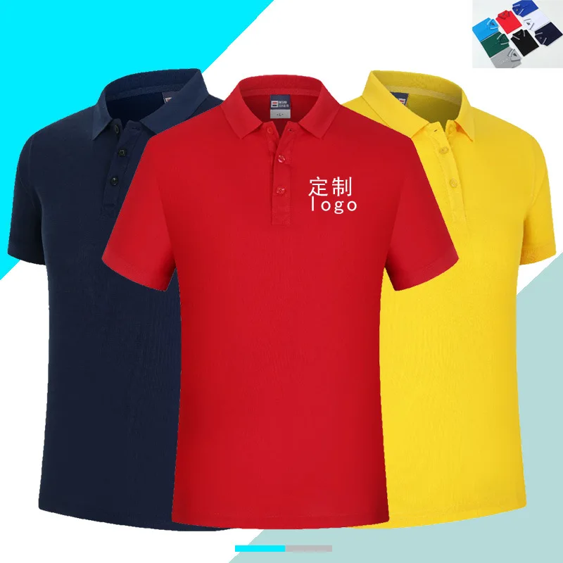 

Polo shirt custom printed logo collar short sleeve T-shirt